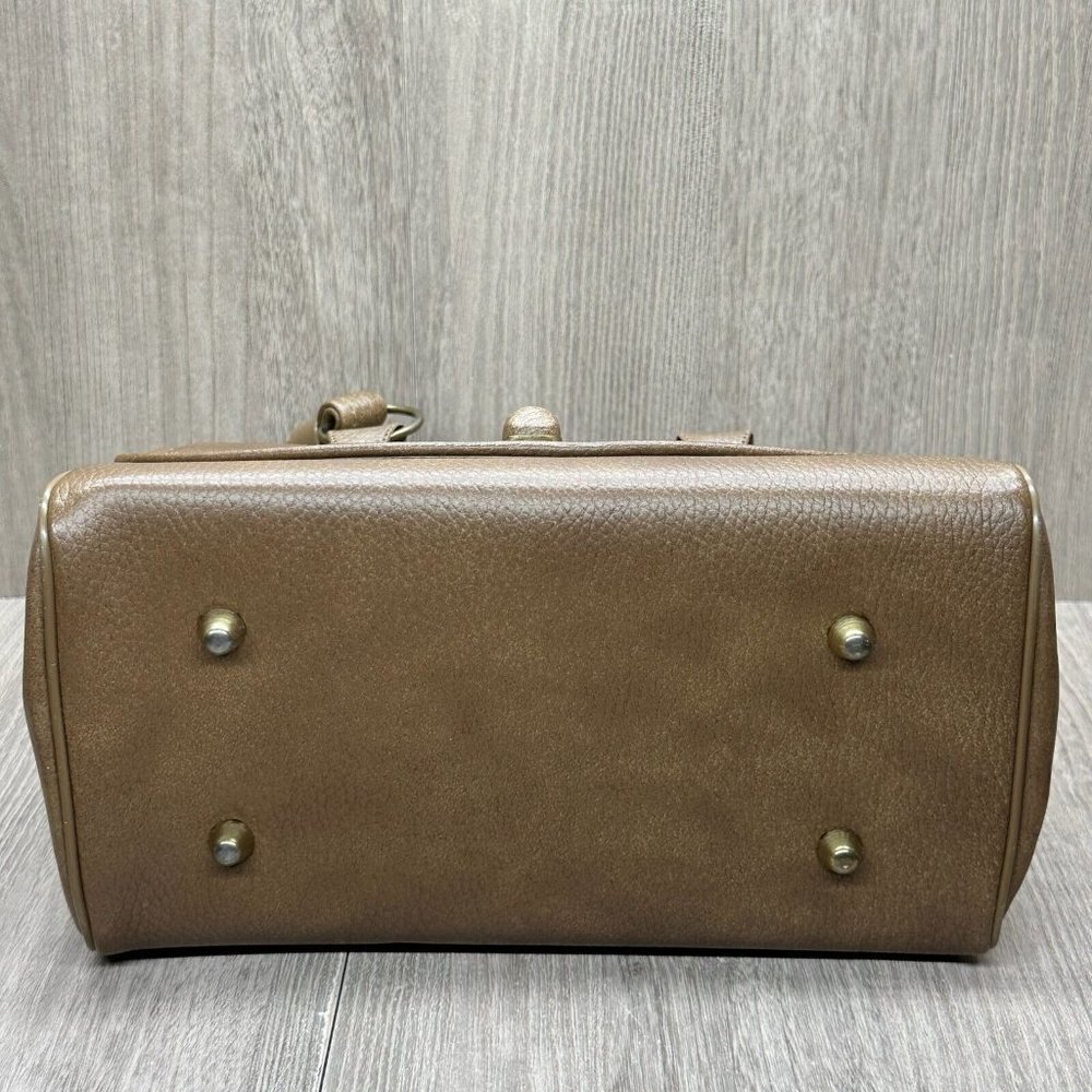 Vintage Jaclyn USA Shoulder Bag Womens Stand Alone Turn Lock Gold Plated Brown - Picture 4 of 11